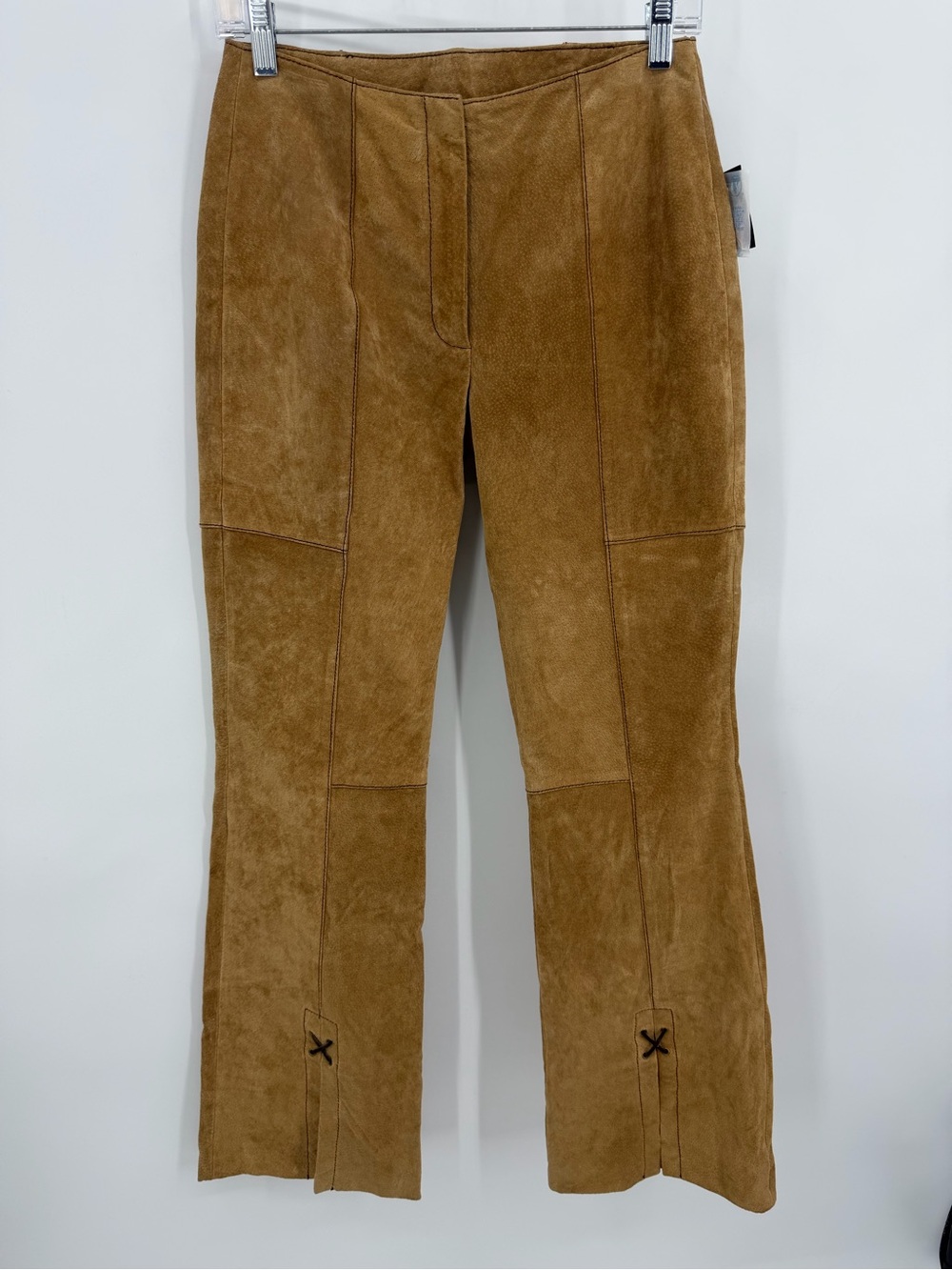 Wilsons Leather Maxima NWT Flare Pants Boho Western Suede Leather Tan Size 4